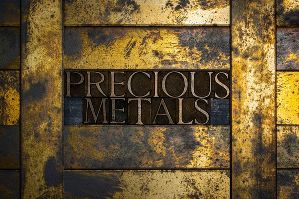 Foto Autentiche Lettere Tipografiche Che Formano Testo Precious Metals Rame — Foto Stock