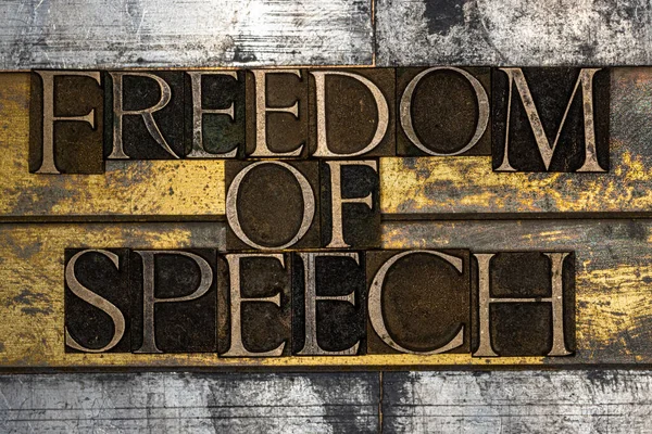 Photo Real Authentic Typeset Letters Forming Freedom Speech Text Vintage — Stock Photo, Image