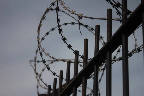 Simple Barbed Wire Grey Cloud Background — Stock Photo, Image