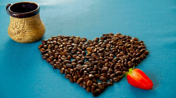 Coffee, the love of coffee, the heart of coffee beans.