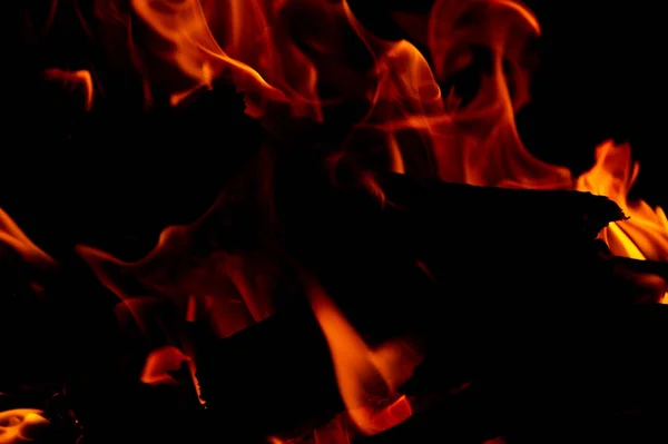 Siyah arka planda ateş alevi