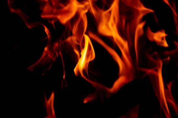 Flame Fire Black Background — Stock Photo, Image