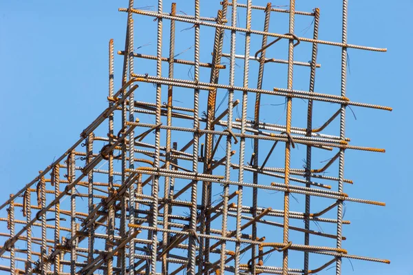 Stahlbewehrung Auf Der Baustelle — Stockfoto