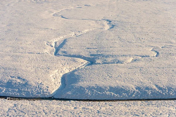 Lac Gelé Par Une Journée Hiver Claire — Photo