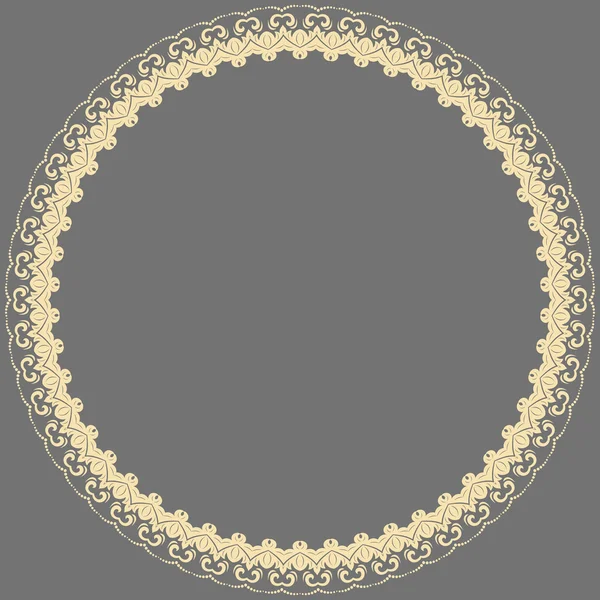 Floral Modern Vector Round Frame — Stock Vector