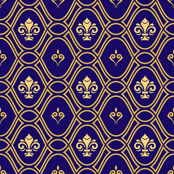 Modèle vectoriel sans couture avec Lys royal — Image vectorielle