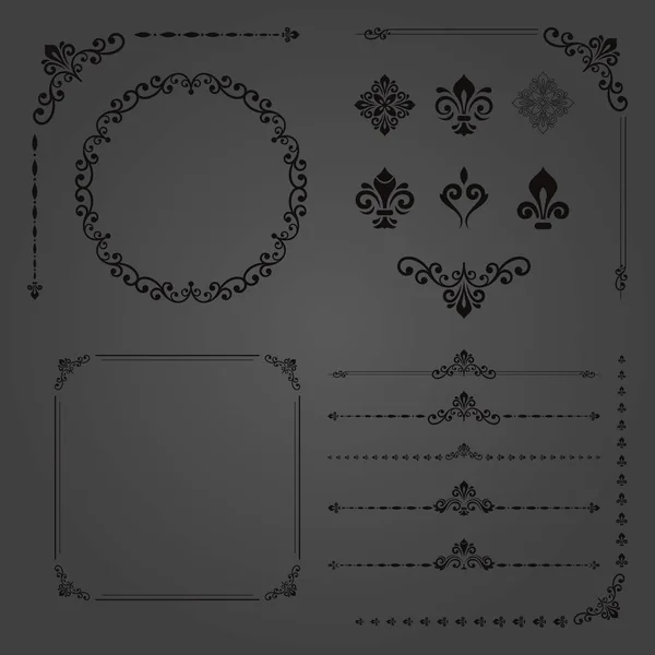 Vintage conjunto de elementos — Archivo Imágenes Vectoriales