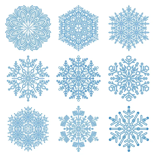 Набір векторних сніжинок — стоковий вектор