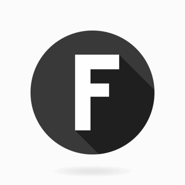 F harfli ince Vektör Düz Simgesi