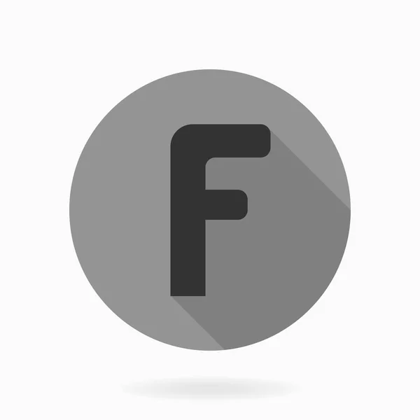 Feines Vector Flat Icon mit Buchstabe F — Stockvektor