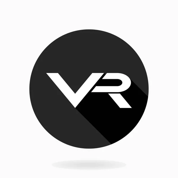 Icono plano de vector fino con logotipo VR — Archivo Imágenes Vectoriales