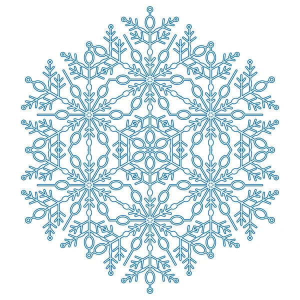 Mooie vectorronde sneeuwvlok — Stockvector