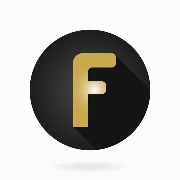Fine Flat Icon with Letter F — стоковое фото