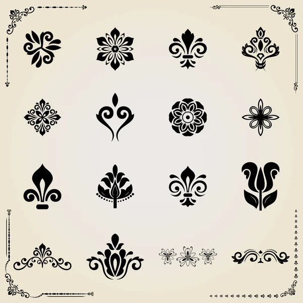 Vintage Set of Vector Elements — Stock Vector