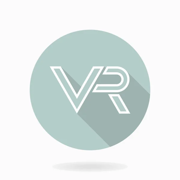 Feines Vector Flat Icon mit VR-Logo — Stockvektor