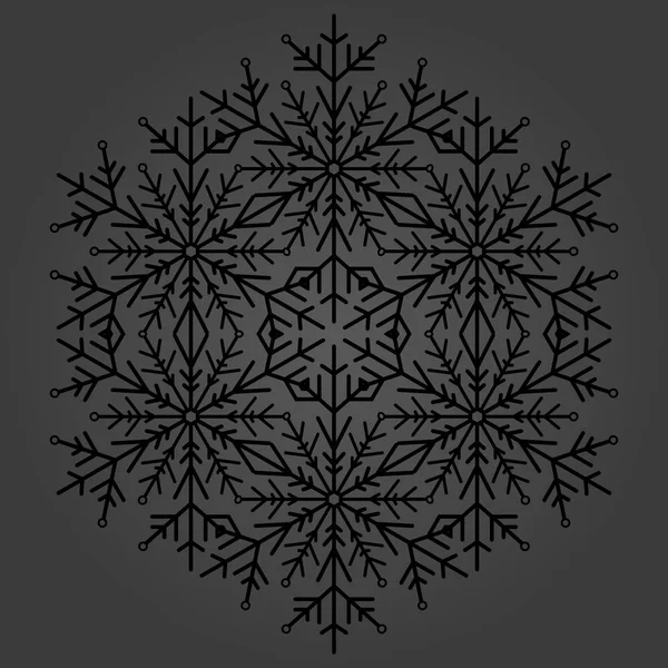 어여쁜 Vector Round Snowflake — 스톡 벡터