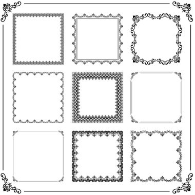 Vector Square Elementlerinin Vintage Kümesi