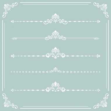 Vintage ector yatay öğeleri ayarla