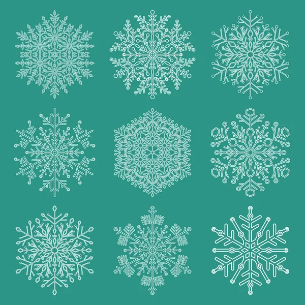 Conjunto de copos de nieve Vector — Archivo Imágenes Vectoriales