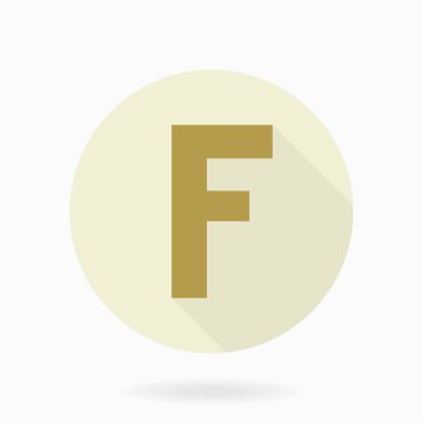 F harfli ince Vektör Düz Simgesi