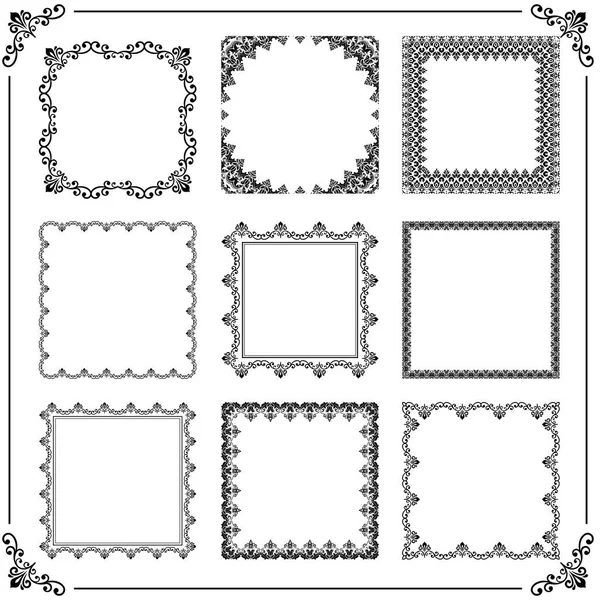 Vintage Set von Vektorquadratischen Elementen — Stockvektor