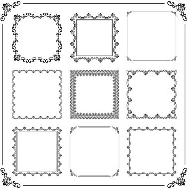Vector Square Elementlerinin Vintage Kümesi