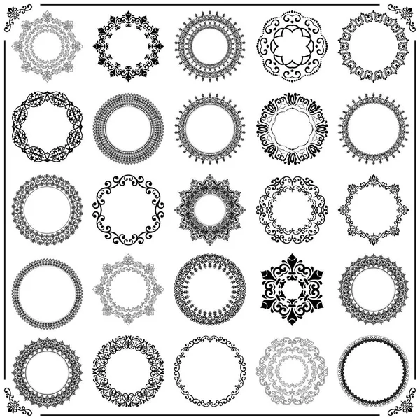 Conjunto Vintage de elementos redondos vectoriales — Vector de stock