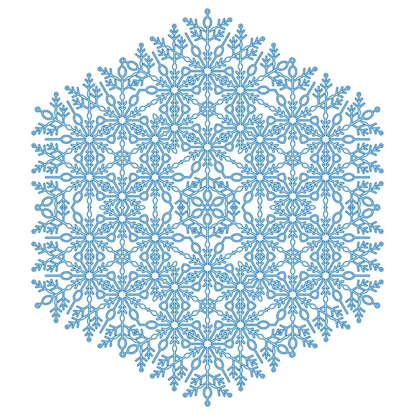 어여쁜 Vector Round Snowflake — 스톡 벡터