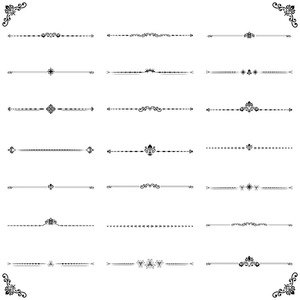 Ensemble Vintage d'éléments horizontaux vectoriels — Image vectorielle