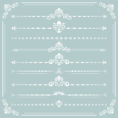 Vintage ector yatay öğeleri ayarla