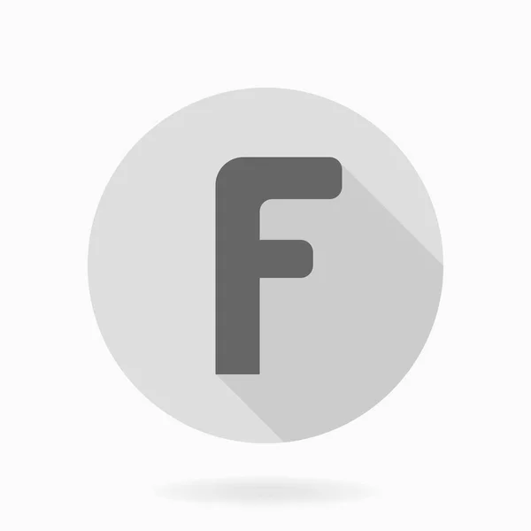 Feines Vector Flat Icon mit Buchstabe F — Stockvektor