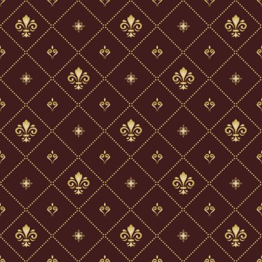 Royal Lily ile sorunsuz vektör desen