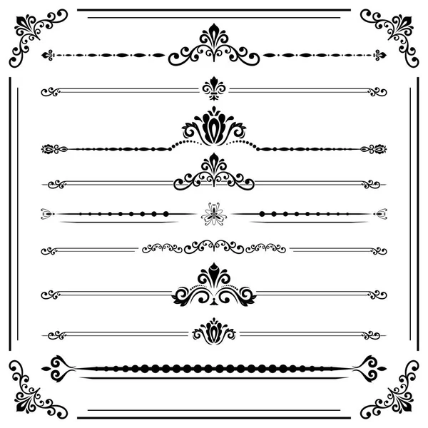 Vintage Set van ector horizontale elementen — Stockvector