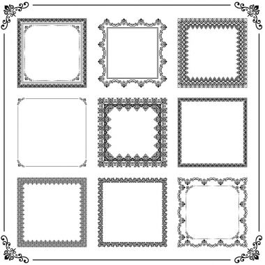 Vector Square Elementlerinin Vintage Kümesi