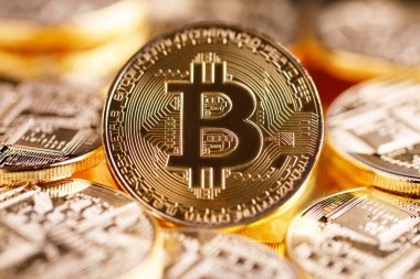 Altın Bitcoin. İş arka plan kavramı