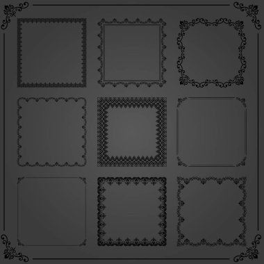 Vector Square Elementlerinin Vintage Kümesi