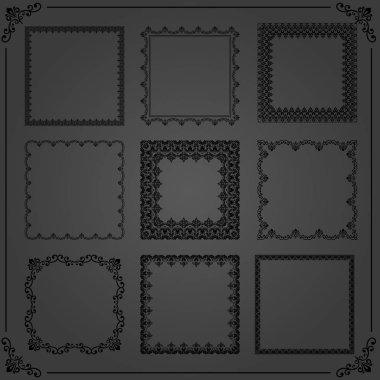 Vector Square Elementlerinin Vintage Kümesi