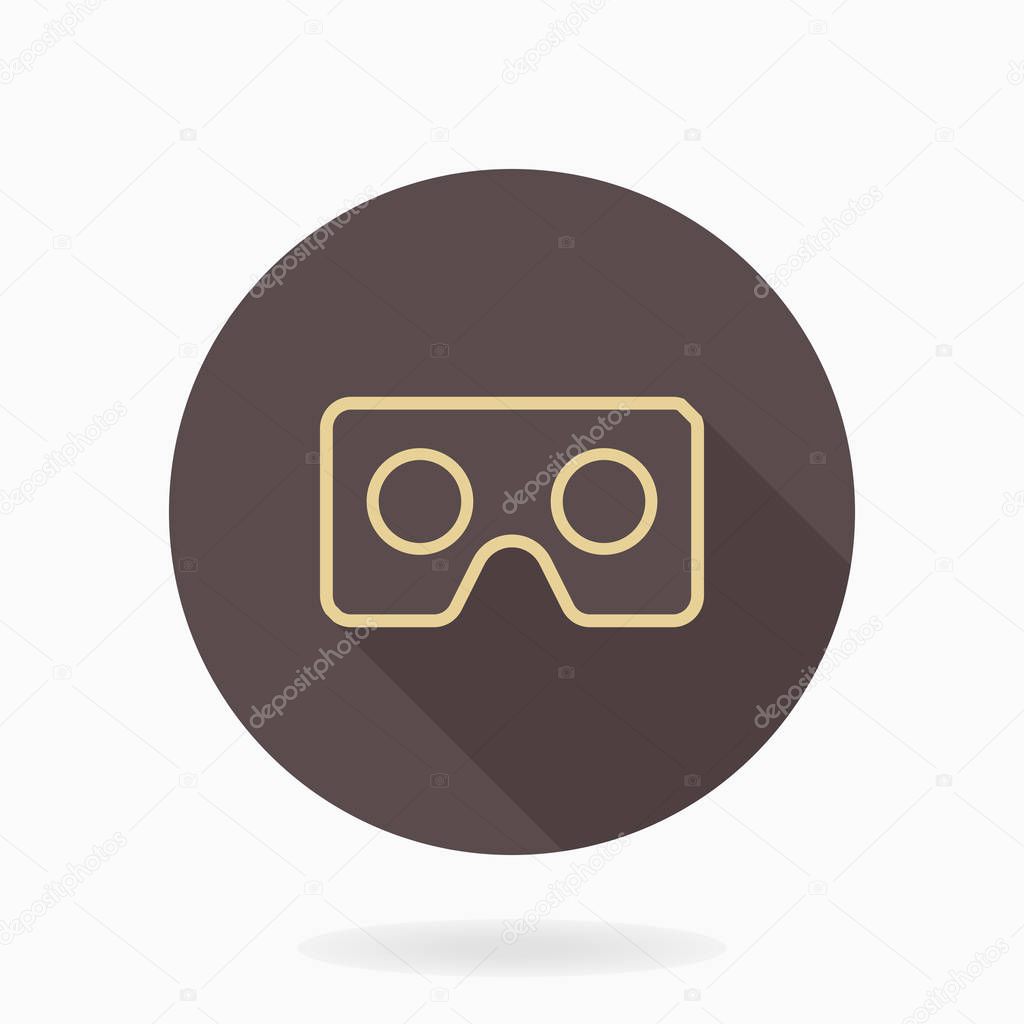 Fine Vector Flat Icon With VR Logo