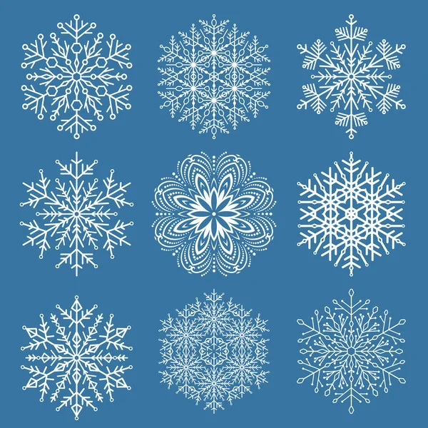 Set of Vector Snowflakes — Stock Vector