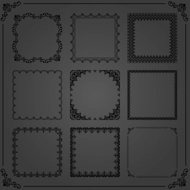 Vector Square Elementlerinin Vintage Kümesi