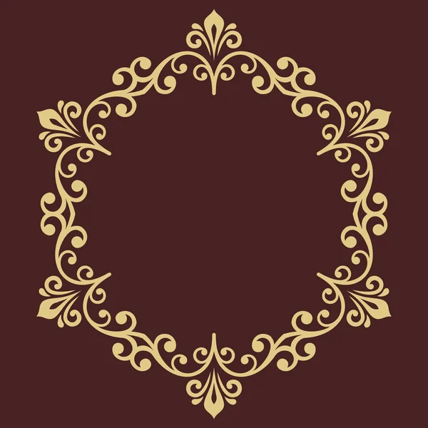 Bloemen Moderne Vector Ronde Frame — Stockvector