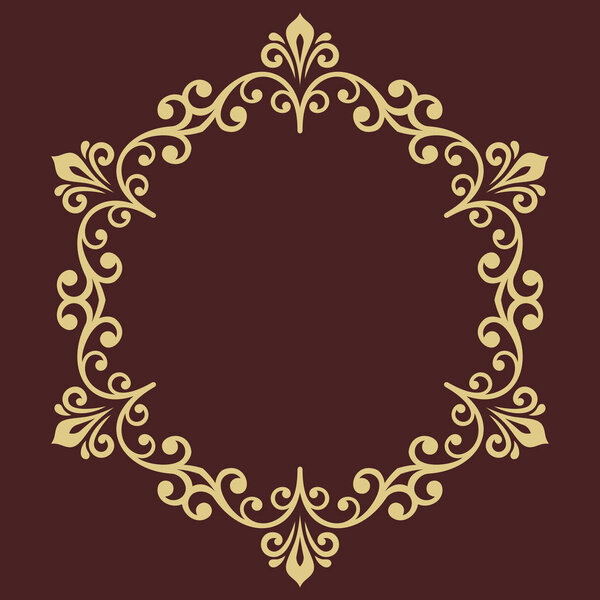 Floral Modern Vector Round Frame