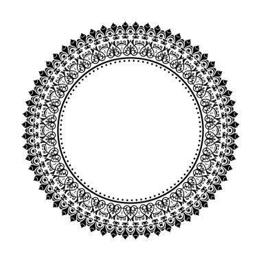 Çiçek Modern Vektör Yuvarlak Çerçevesi