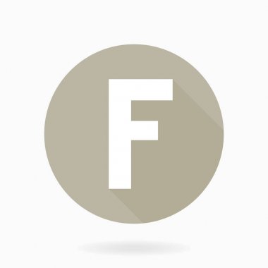 F harfli ince Vektör Düz Simgesi