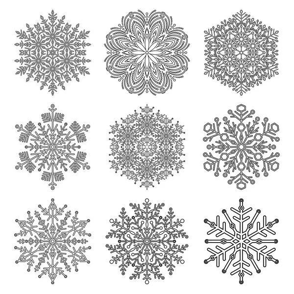 Set of Vector Snowflakes — Stock Vector