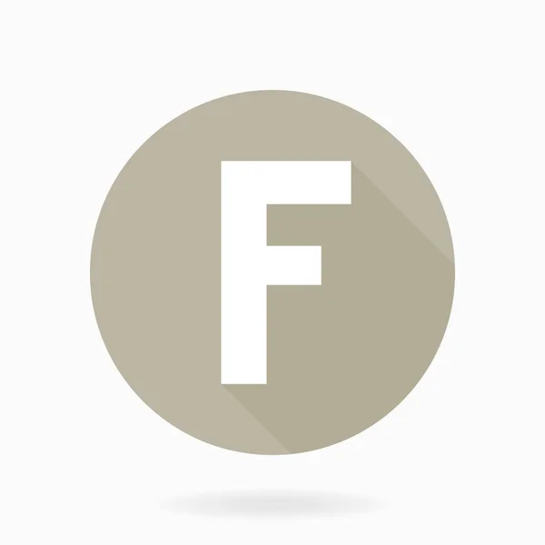 Icona piatta vettoriale fine con lettera F — Vettoriale Stock