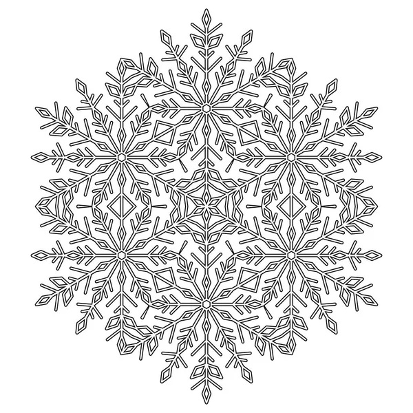 Bastante Vector copo de nieve redondo — Vector de stock