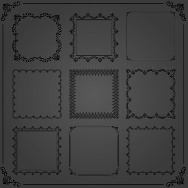 Vector Square Elementlerinin Vintage Kümesi