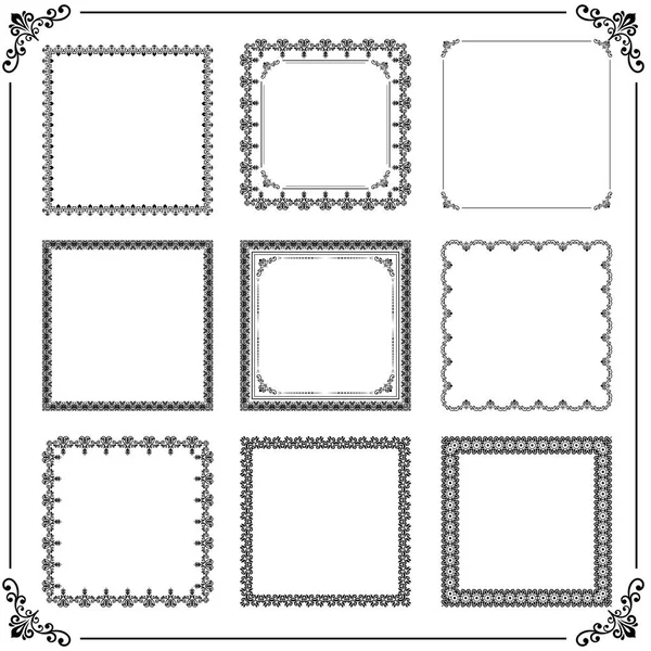 Vintage Set von Vektorquadratischen Elementen — Stockvektor