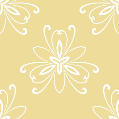 Çiçeksiz Kusursuz Vektör Beyaz Desen